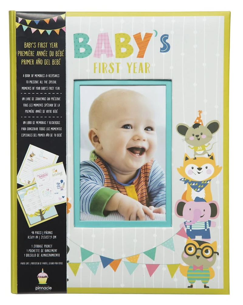 Album de photos Pinnacle Frames à motif de prémière année de bébé