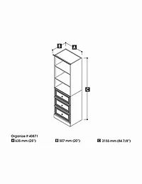Organisateur de garde-robe avec tiroirs 25L Versatile de Bestar, blanc