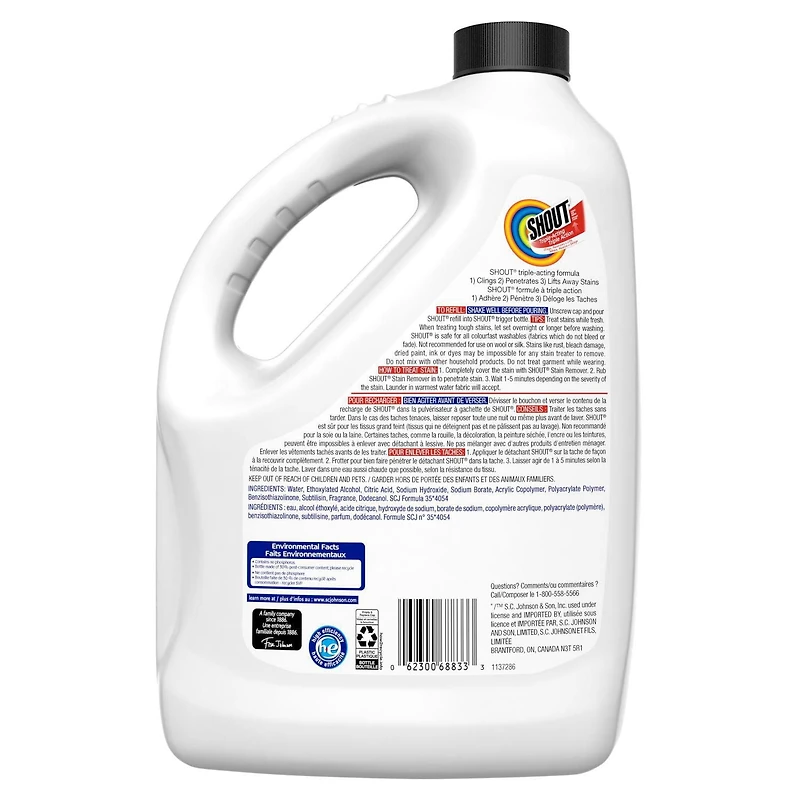 Shout® Laundry Stain Remover Refill, 3.8L, 3.8L, Refill