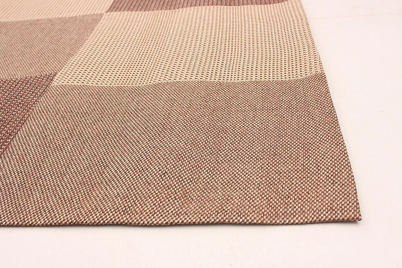 ECARPETGALLERY 4'6" x 6'6" Contemporary Collage Handmade Area Rug for Living Room, Dining Room and Bedroom in Brown