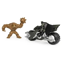 BATMAN, Batcycle Vehicle with Exclusive BATMAN and CLAYFACE 4-Inch Action Figures