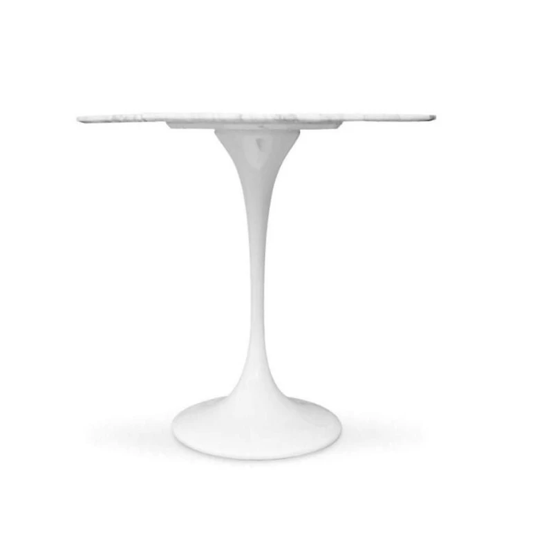 TABLE À MANGER TULIPE EN MARBRE faite de dessus en marbre blanc 32"
