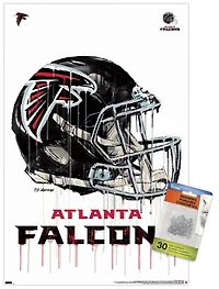 NFL Atlanta Falcons - Drip Helmet 20 Wall Poster, 22.375" x 34"