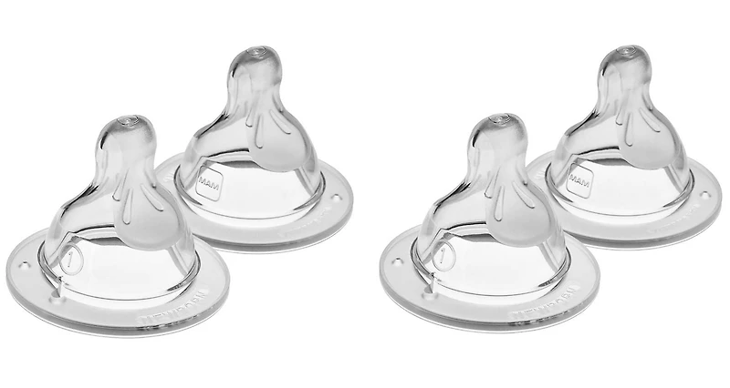MAM Bottle Nipples Extra Slow Flow Nipple Level 0 (Set of 4), For Newborns, SkinSoft Silicone Nipples for Baby Bottles, Fits all MAM Bottles