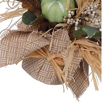 BURLAP PUMPKIN, 10'' H HARVEST BURLAP POTTED FLORAL