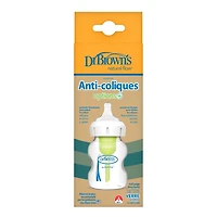 Dr. Brown’s Natural Flow Anti-Colic Options+ Wide-Neck Glass Baby Bottle 5 oz/150 mL, with Level 1 Slow Flow Nipple, 1 Pack, 0m+