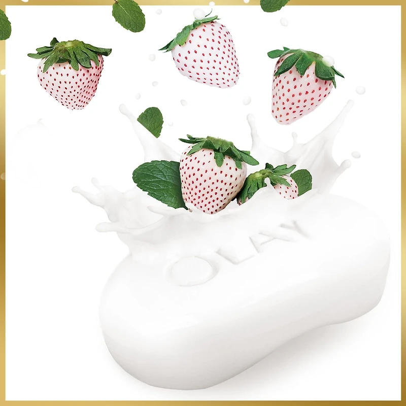 Olay Fresh OutlastMD Pain de beauté, fraise blanche rafraîchissante et menthe 4 pains, 90 g, fraise blanche et menthe