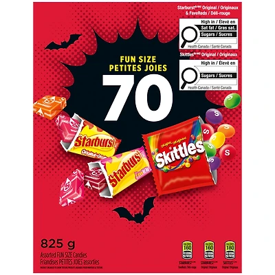 SKITTLES and STARBURST Fruity Halloween Fun Size Candies, 70 count
