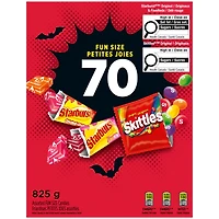SKITTLES and STARBURST Fruity Halloween Fun Size Candies, 70 count