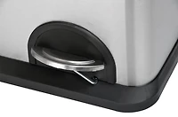 Step N’ Sort poubelle 60 L à 3 compartiments – système de tri cuisine (déchets, recyclage et compost), pédales mains libres, acier inoxydable avec bacs amovibles
