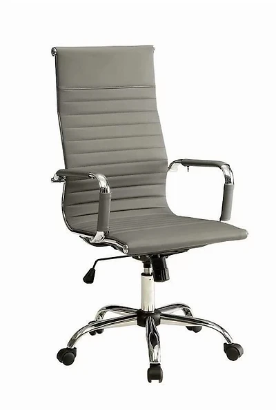 Chaise de bureau, dossier Tony high de couleur gris. <br>base chromée