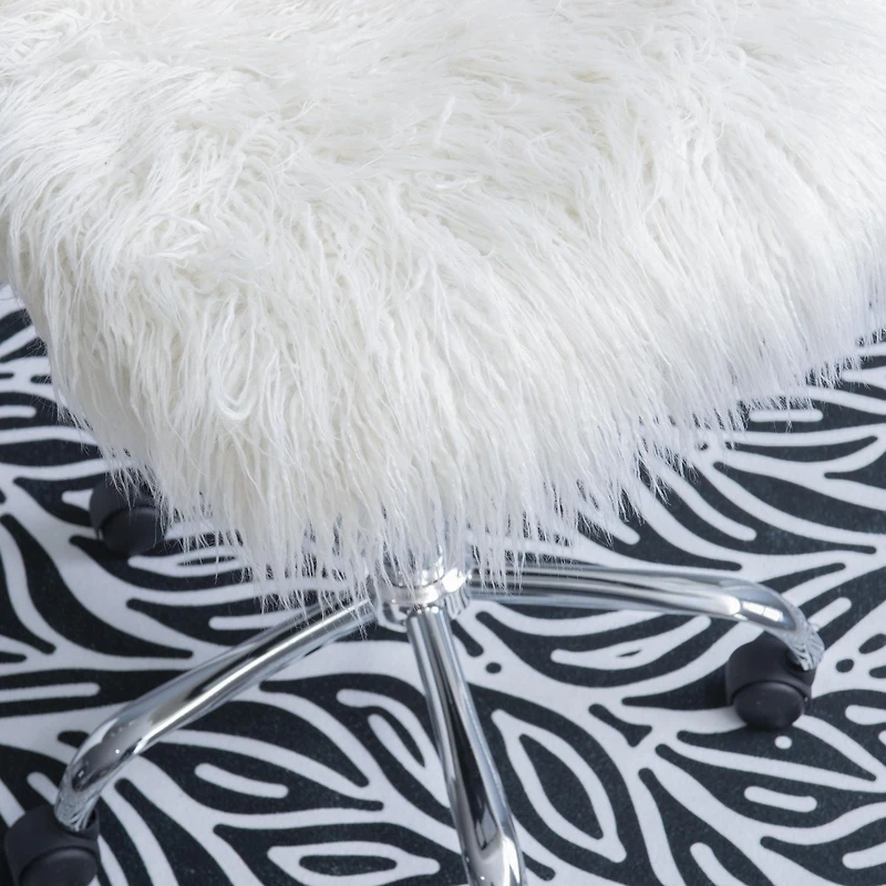 Cassia Faux Flokati Armless Office Chair