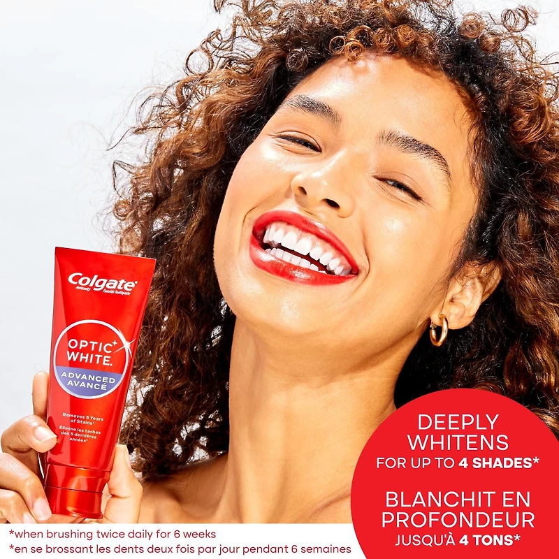 Colgate Optic White Advanced Teeth Whitening Toothpaste, Sparkling White – 73 mL, 73 mL