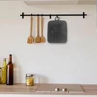 Utensil Front Stitched Pot Holder Black - Set of 6
