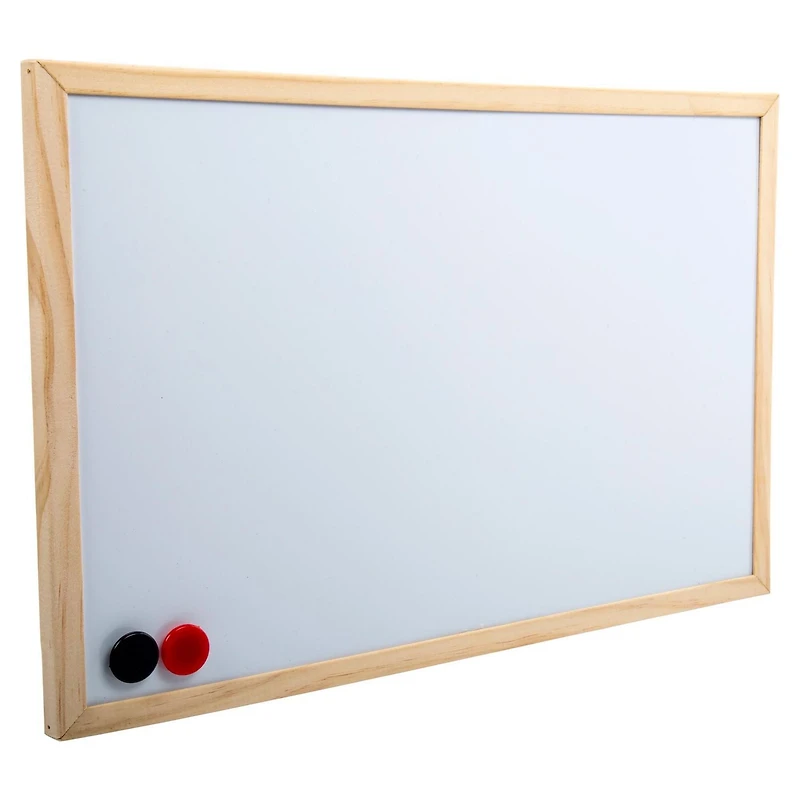 Office Works Small Wooden Magnetic Dry-Erase Whiteboard