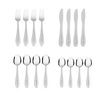 Mainstays Layton 16-Piece Stainless Steel Flatware Set Silver