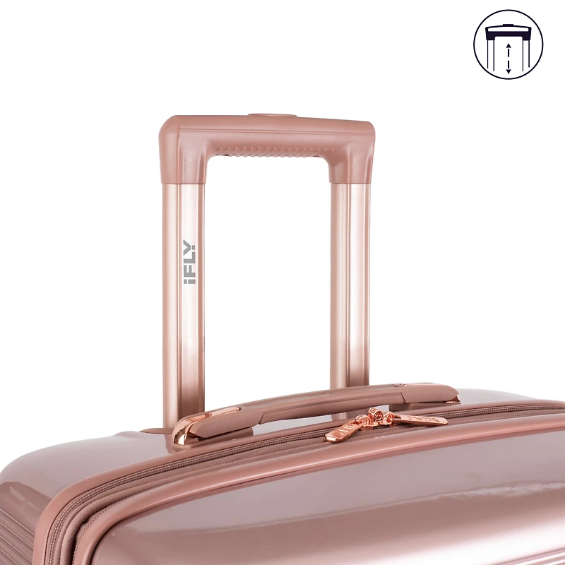 iFLY Spotlight 24" Medium Checked Hardside Luggage – Rose Gold Ombre