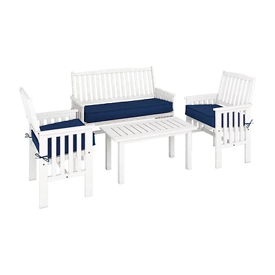 CorLiving Miramar Hardwood Outdoor Chair and Coffee Table Set