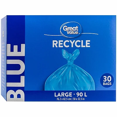 Sacs de recyclage bleus format Grand Great Value 76,2 x 82,5 cm