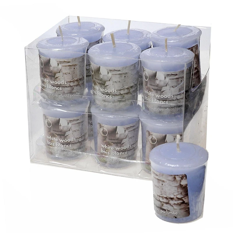 Mushroom Votive White Woods - Set of 12