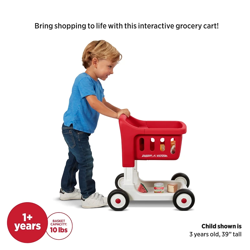 Radio Flyer Chariot de Courses Scan & Tri avec Lumières & Sons Trotteur Bébé avec Roues Chariot de Courses Rouge pour Enfants 1+