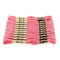 DMC Fil à broder en coton, 6 brins, écheveau de 8 m — rose, fabriqué en France (Art. 117)