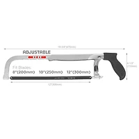 Swiss Tech 12" Steel Hacksaw, Bi-Metal Blade