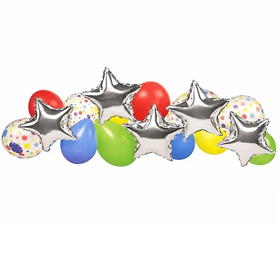 Tout pour célébrer ensemble d’arche de ballons aux couleurs primaires, lot de 18