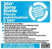 The Bottle Crew 32 Ounce All Angle Wide Mouth Plastic Spray Bottle, 32 Ounce Spray Bottle