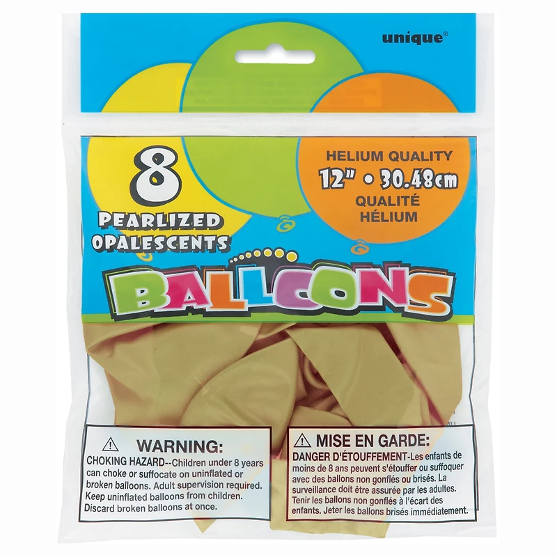 8CT GOLD BALLOONS - FRENCH