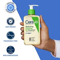 CeraVe Hydrating Foaming Oil Cleanser | Face & Body Wash with Squalane Oil, Hyaluronic Acid and Ceramides | For Dry to Very Dry Skin | 237 mL, Ideal for dry, very dry and sensitive skin