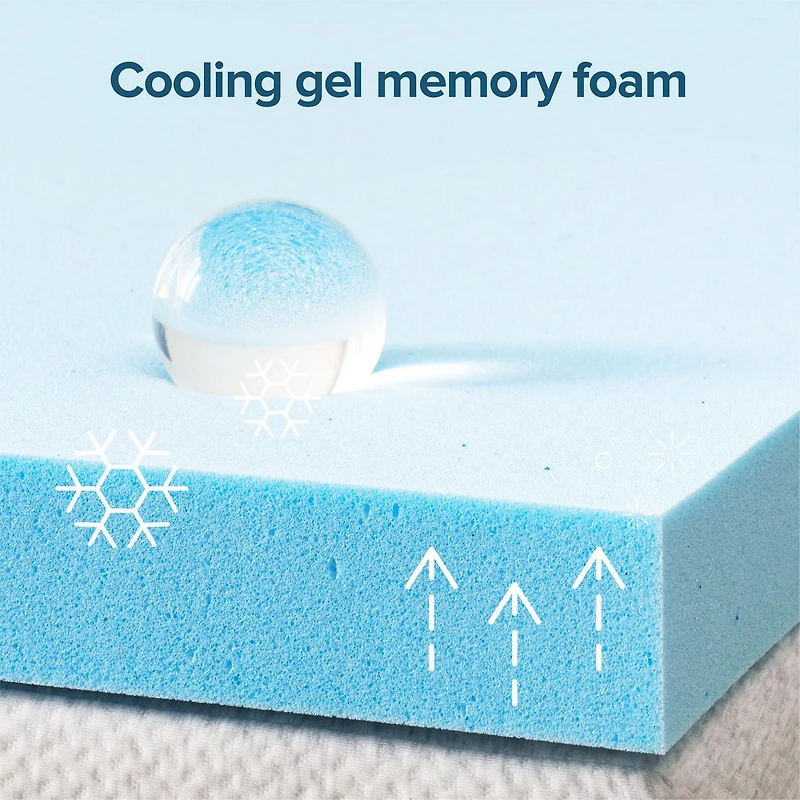 Surmatelas en mousse mémoire au gel rafraîchissant Zinus Spa Sensations, grand, 2 po, soulagement de la pression, mousse certifiée CertiPUR-US