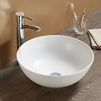 American Imaginations -in. W Above Counter White Bathroom Vessel Sink For Wall Mount Wall Mount Drilling AI