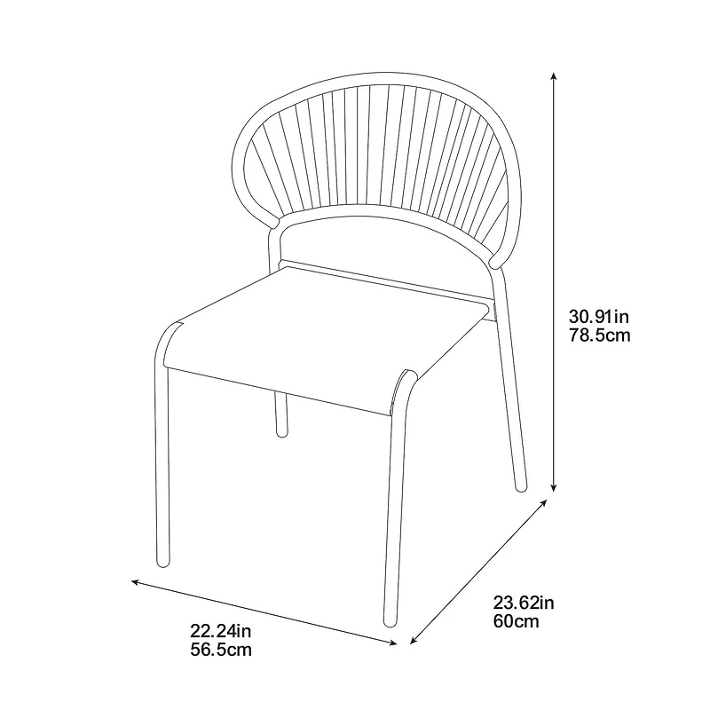 Chaise empilable en osier et tissu tendu pour patio Mainstays Osier tissé à la main