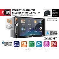 Dual Electronics XVM279BT 7" LED Touch Screen Double Din Car Stereo, Bluetooth, microSD, USB, MP3, Siri/Google Voice Activation
