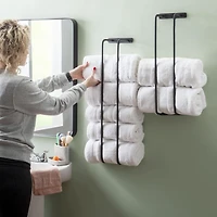 Porte-serviettes en métal Cody, Noir (Paquet de 2)