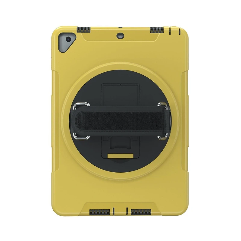 CTA Digital Protective Case with Built-in 360-degree Rotatable Grip Kickstand for iPad 7th and 8th Gen 10.2-in, iPad Air 3 and iPad Pro 10.5-in - Yellow