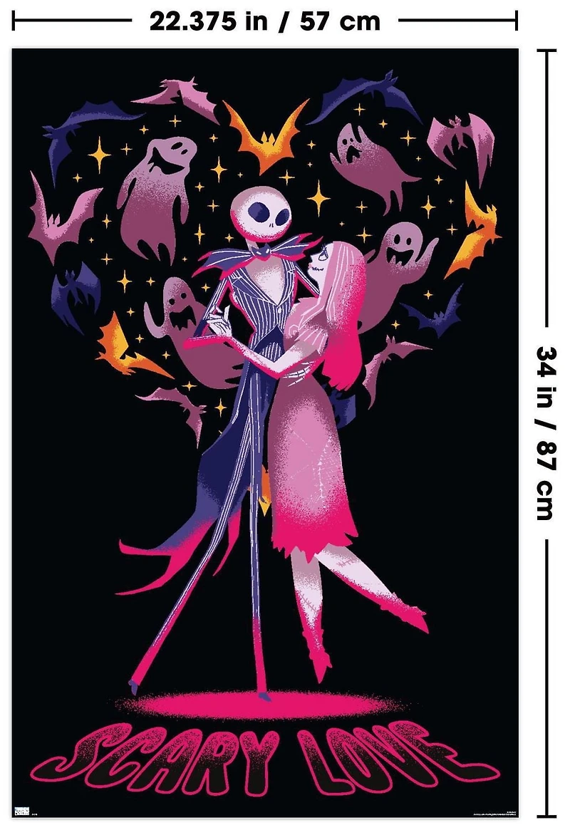 Disney Tim Burton's The Nightmare Before Christmas - Scary Love Wall Poster, 22.375" x 34"