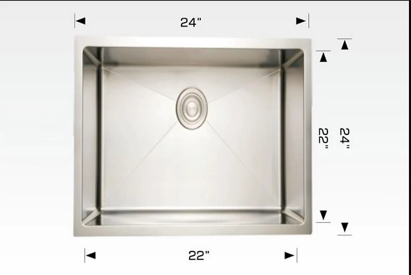 American Imaginations 24 pouces. W Évier de cuisine en acier inoxydable approuvé CSA avec 1 bol et calibre 16AI-34865