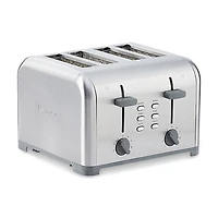 Kenmore Grille-Pain 4 Tranches, Commandes Doubles, Acier Inoxydable, Réglages de Brunissement Personnalisés