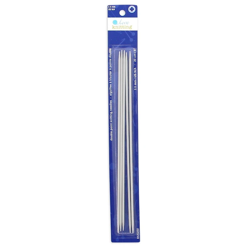 Love Knitting 8" Double Point Knitting Needles - 5 pieces, Sizes 2.25
