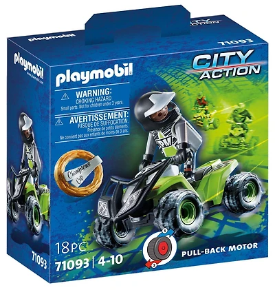 Pilote de course et quad