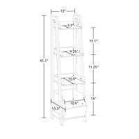 Kids 4-Tier 13in Ladder Shelf with Toy Organizer and 2pc Taupe Bins