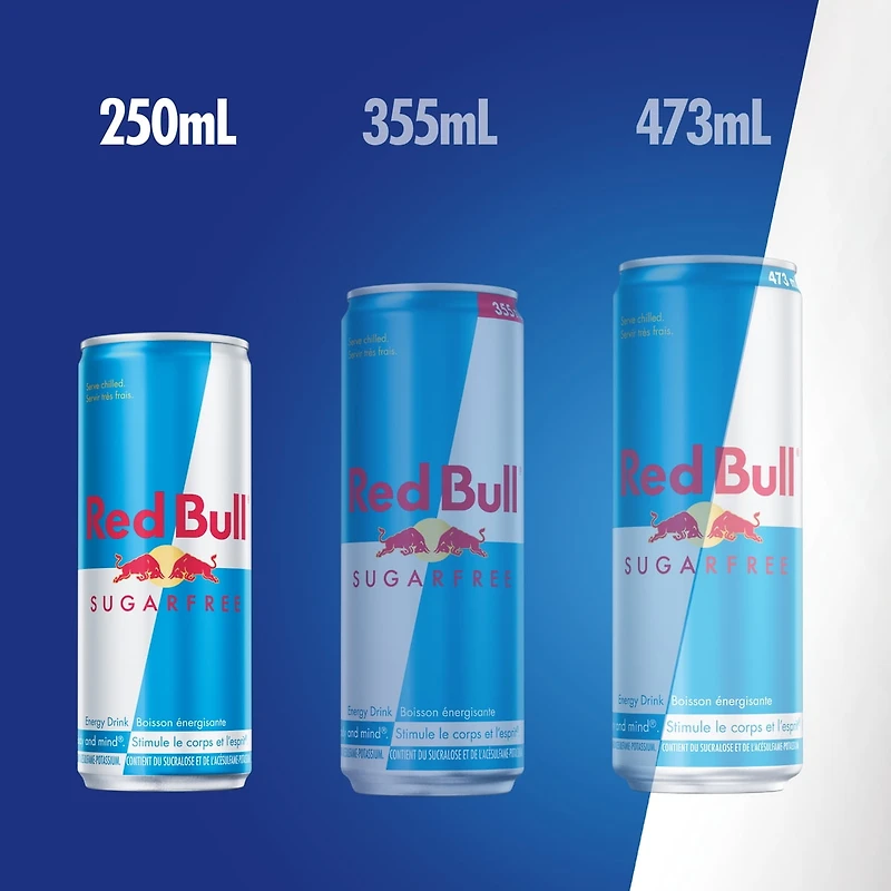 Red Bull Energy Drink, Sugar Free, 250 ml (4 pack), 4 x 250 mL
