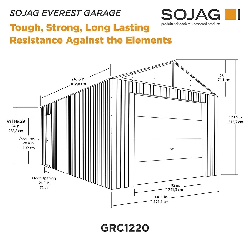 Garage Everest 3,65 x 6,09 couleur Charbon