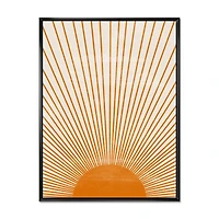 Designart Imprimé soleil orange III ART MURAL À CADRE FLOTTÉ