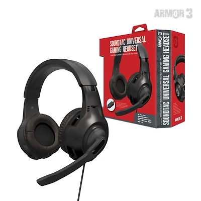 Casque de jeu universel Hyperkin SoundTac pour PS5™/Xbox Series X®/Xbox Series S®/Nintendo Switch®/Nintendo Switch® Lite/PS4®/Xbox One®/Wii U®/PC/Mac® (Noir) - Armor3