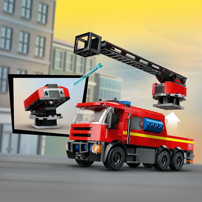 LEGO City Fire La caserne et le camion de pompiers 60414 Ensemble de construction (843 pièces) Comprend 843 pièces, 6+ ans