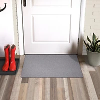 18-inch x 30-inch Wicklow Grey Woven Mat, Low profile floormat.