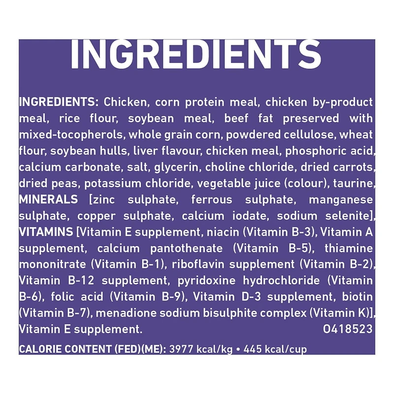 Purina ONE +Plus Contrôle des Boules de Poils Poulet, Nourriture Sèche pour Chats 3 kg NB-24M